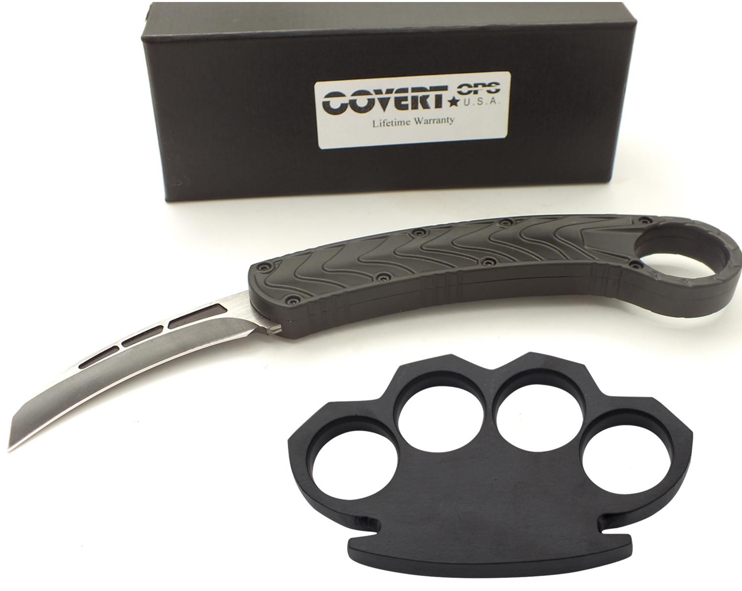 Black Belt Karambit Knife and Knuckle Combo